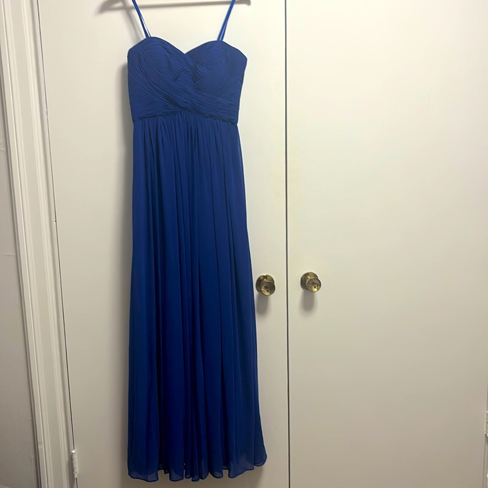 AKIRA Black Label Royal Blue Chiffon Formal Dress